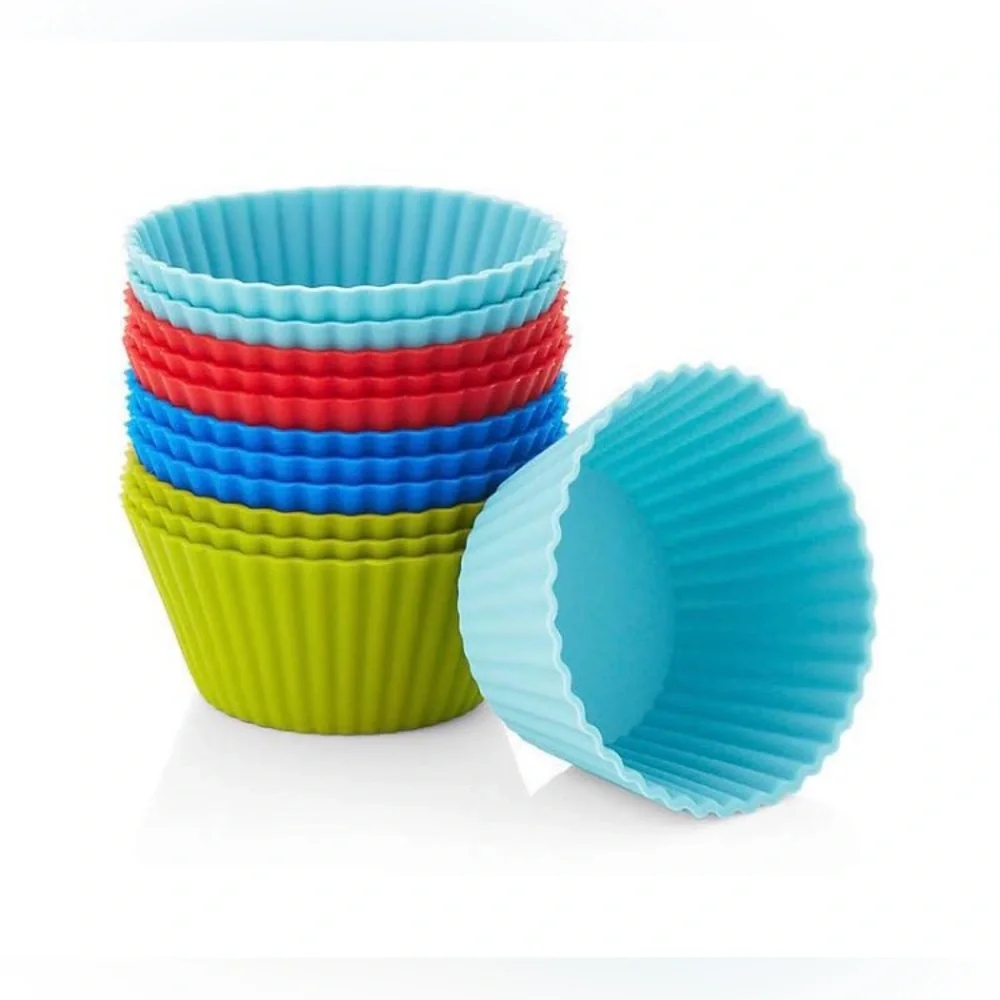 Crate & Barrel Multicolor Silicone Baking Cups, Set of 12